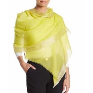 Portolano Merino Wool Metallic Border Scarf